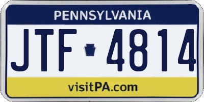 PA license plate JTF4814