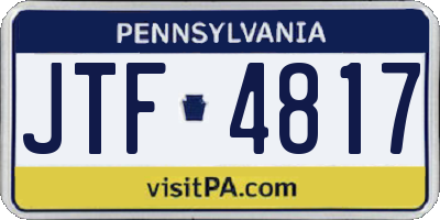 PA license plate JTF4817