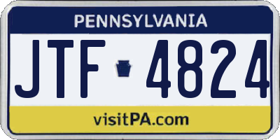 PA license plate JTF4824