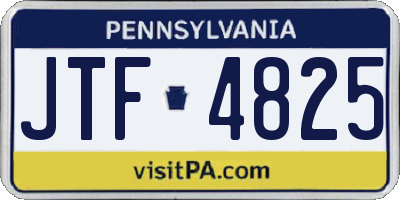 PA license plate JTF4825