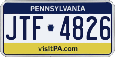 PA license plate JTF4826