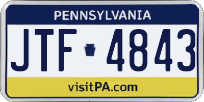 PA license plate JTF4843