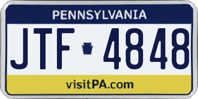PA license plate JTF4848