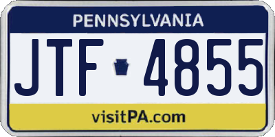 PA license plate JTF4855