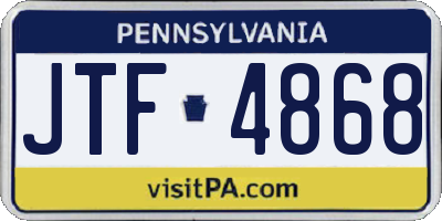 PA license plate JTF4868