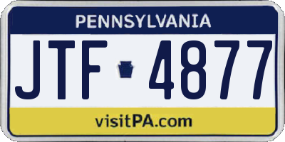PA license plate JTF4877