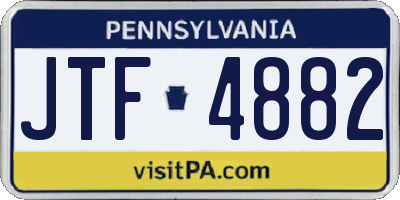PA license plate JTF4882