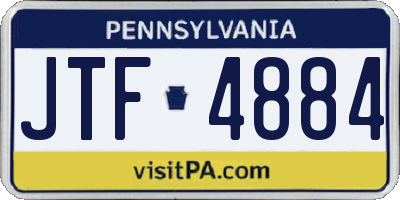 PA license plate JTF4884