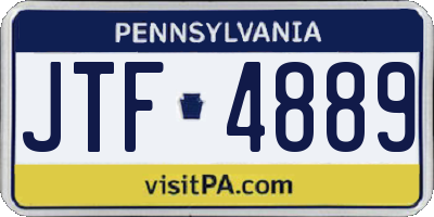 PA license plate JTF4889