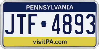 PA license plate JTF4893