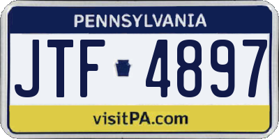 PA license plate JTF4897