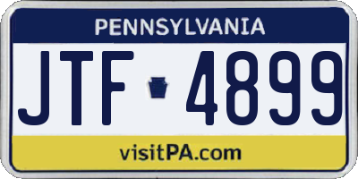 PA license plate JTF4899