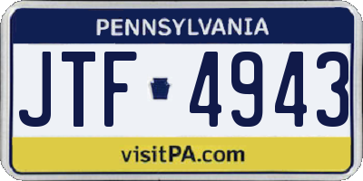 PA license plate JTF4943