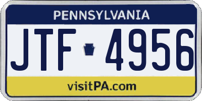 PA license plate JTF4956