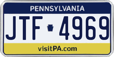 PA license plate JTF4969