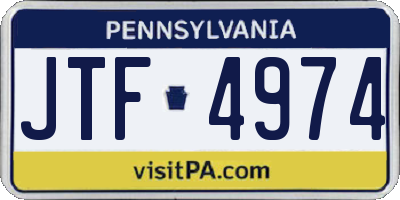 PA license plate JTF4974