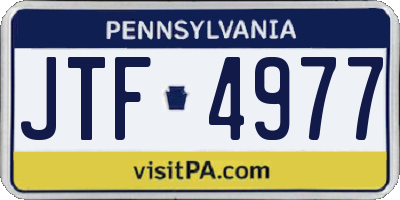 PA license plate JTF4977
