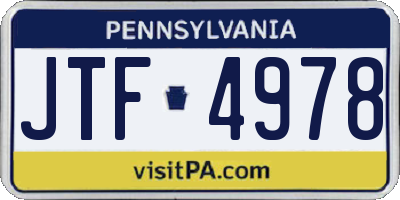 PA license plate JTF4978