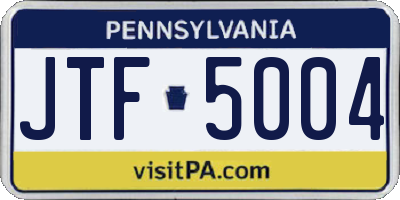 PA license plate JTF5004