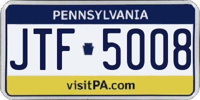 PA license plate JTF5008