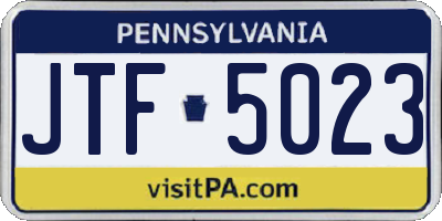 PA license plate JTF5023