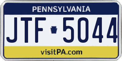 PA license plate JTF5044