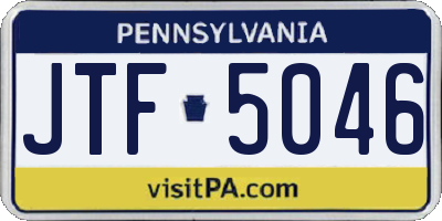 PA license plate JTF5046