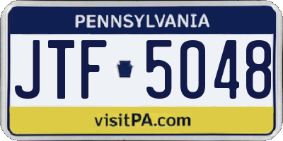 PA license plate JTF5048