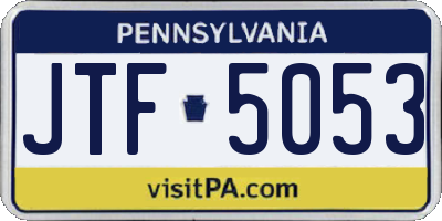 PA license plate JTF5053