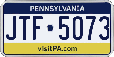 PA license plate JTF5073