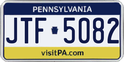 PA license plate JTF5082