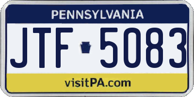 PA license plate JTF5083