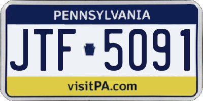 PA license plate JTF5091