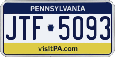 PA license plate JTF5093