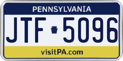 PA license plate JTF5096