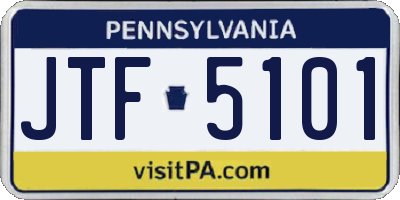 PA license plate JTF5101