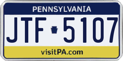 PA license plate JTF5107