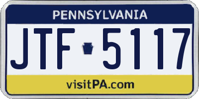 PA license plate JTF5117