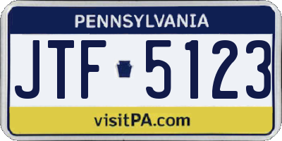 PA license plate JTF5123