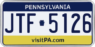 PA license plate JTF5126