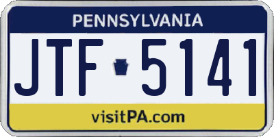 PA license plate JTF5141