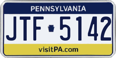 PA license plate JTF5142