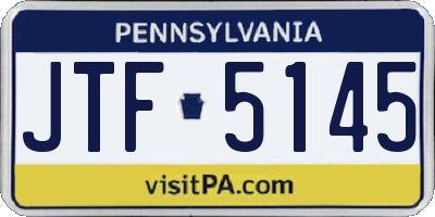 PA license plate JTF5145