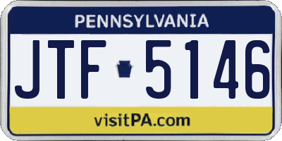PA license plate JTF5146