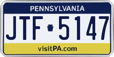 PA license plate JTF5147