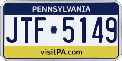 PA license plate JTF5149
