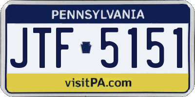 PA license plate JTF5151