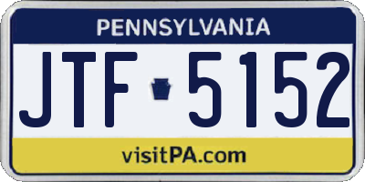 PA license plate JTF5152