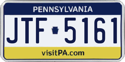 PA license plate JTF5161