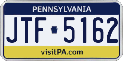 PA license plate JTF5162